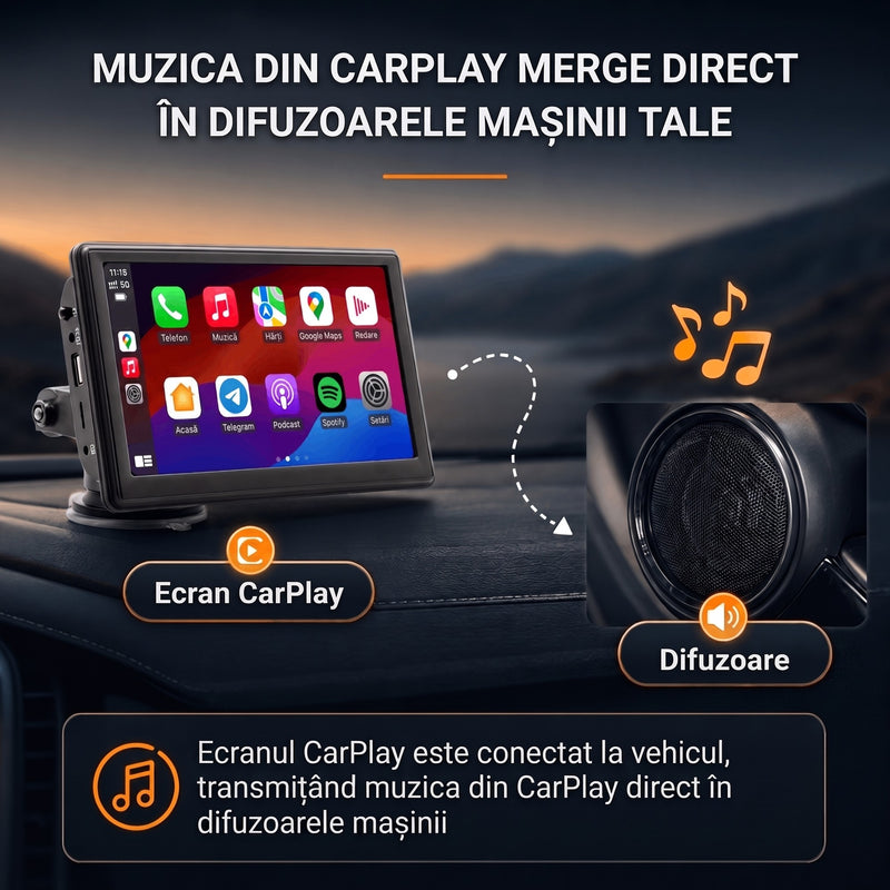 Conectare prin FM sau AUX